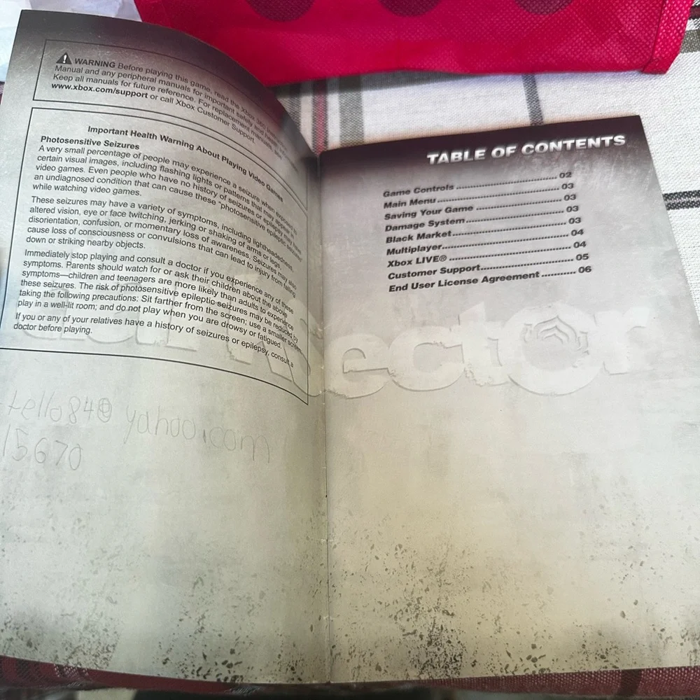 Microsoft XBOX 360 Dark Sector Video Game Instruction manual only. No Video Game